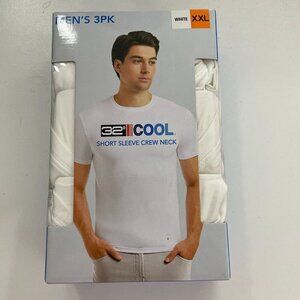 NEW 32 Degrees Cool Mens XXL White Crew Neck T-Shirt 3-Pack